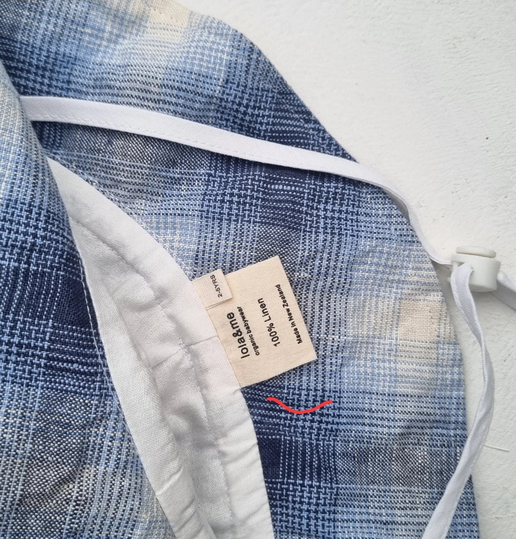 Linen Sunhat - Ocean Check