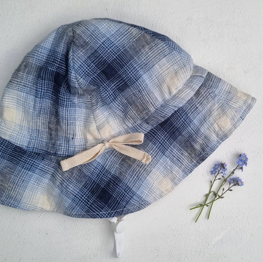 Linen Sunhat -  Ocean Check