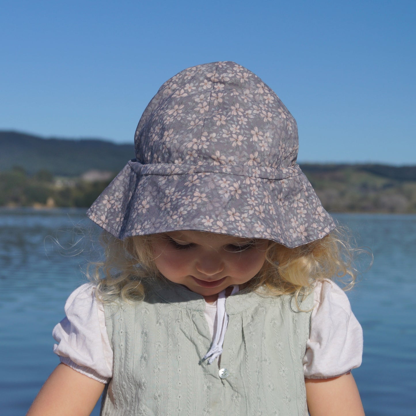 Linen Sunhat - Floral Violet