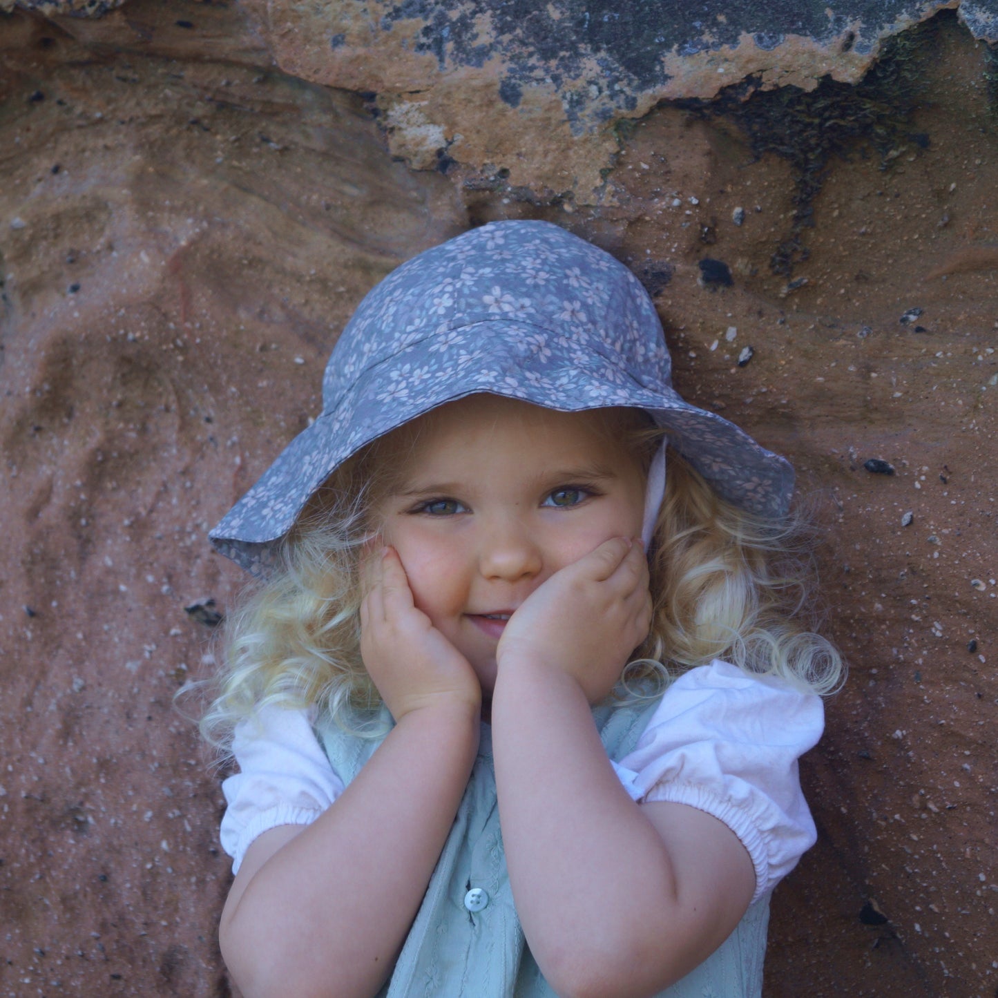 Linen Sunhat - Floral Violet