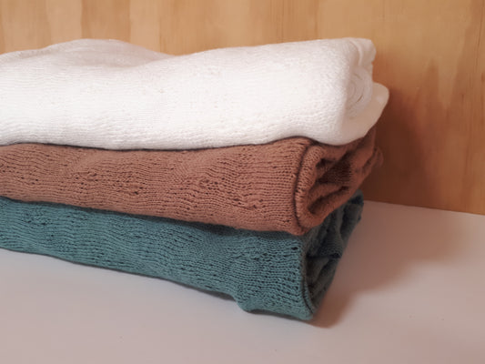Organic Cotton Lace Blanket - Various Colours
